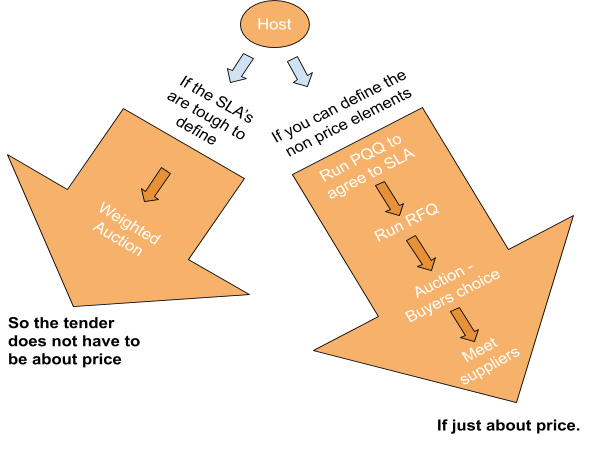 The process for a host running an eAuction