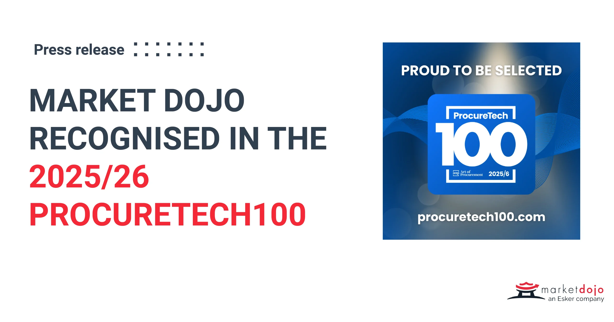 Market Dojo Recognised in the 2025/26 ProcureTech100